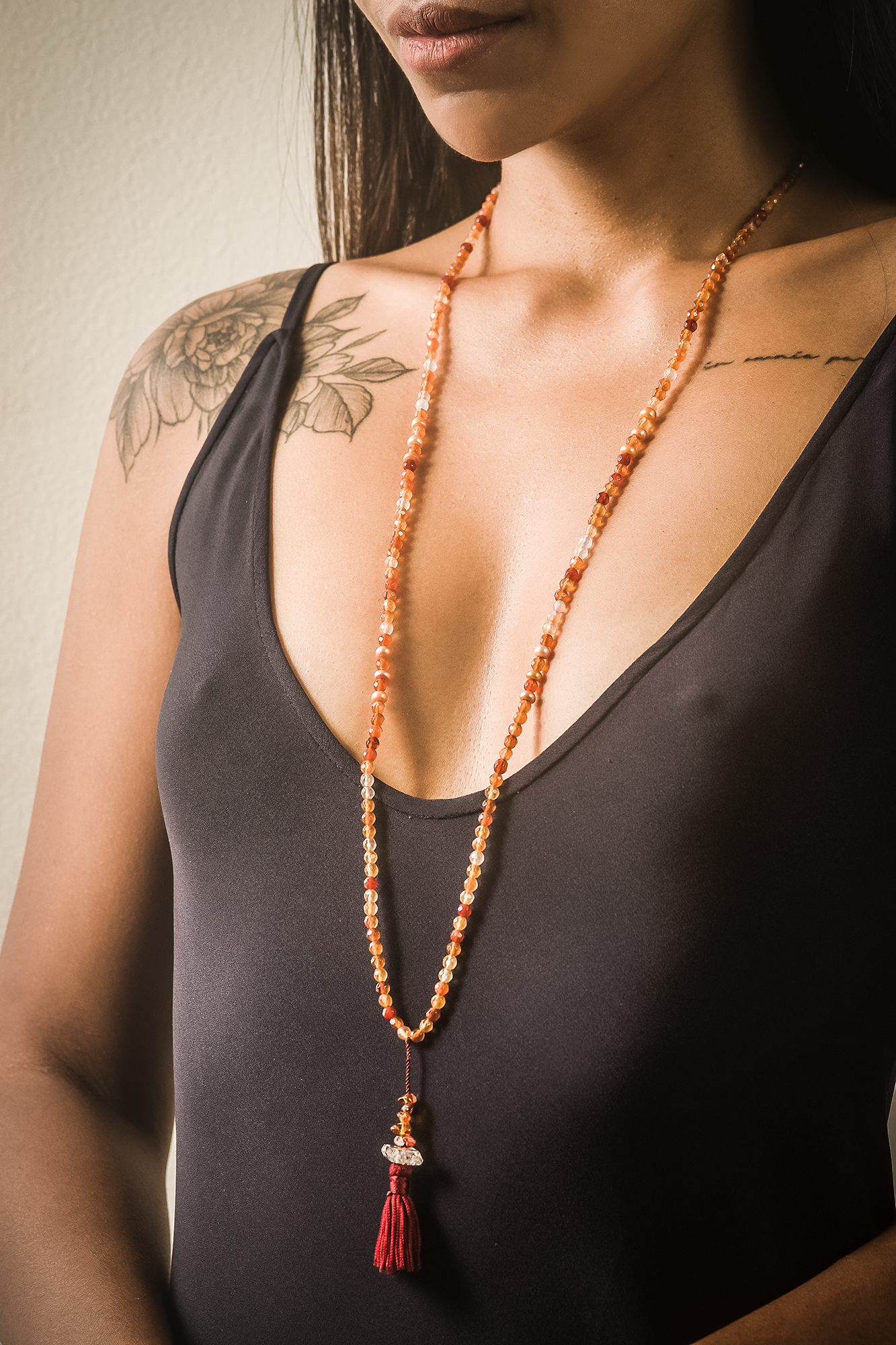 Tibetan Mala Necklace Giving Courage