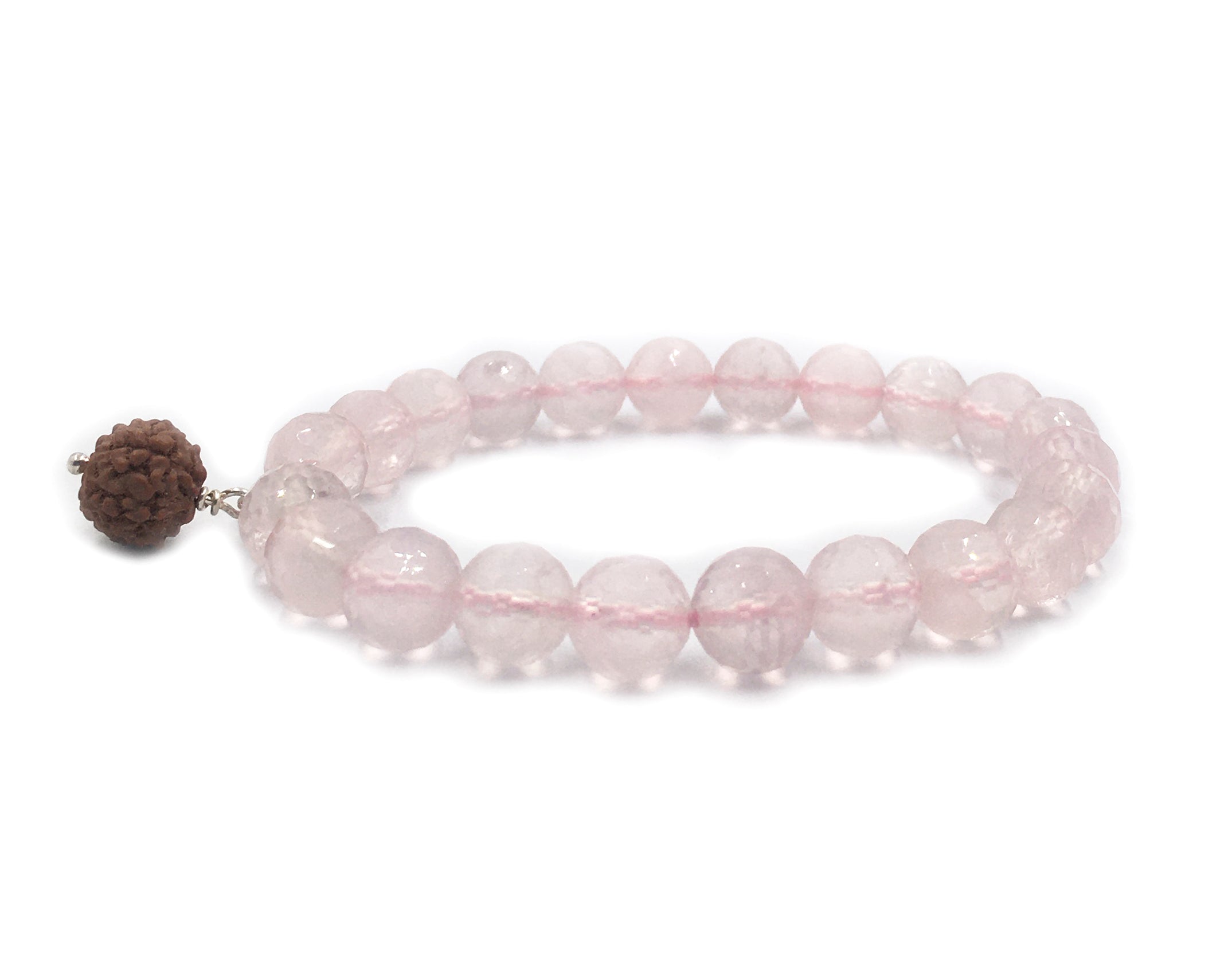 Rose Quartz on Elastic Heart Bracelet