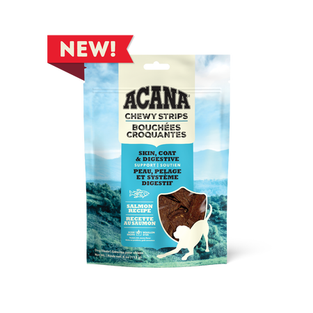 Acana Dog Treat Chewy Strips Skin. Coat & Digestive Salmon