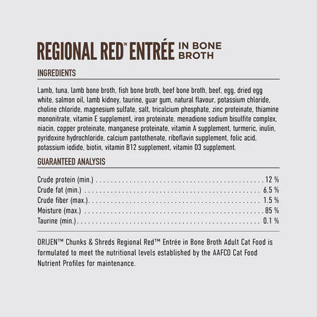 Orijen Cat Can Chunks & Shreds Regional Red