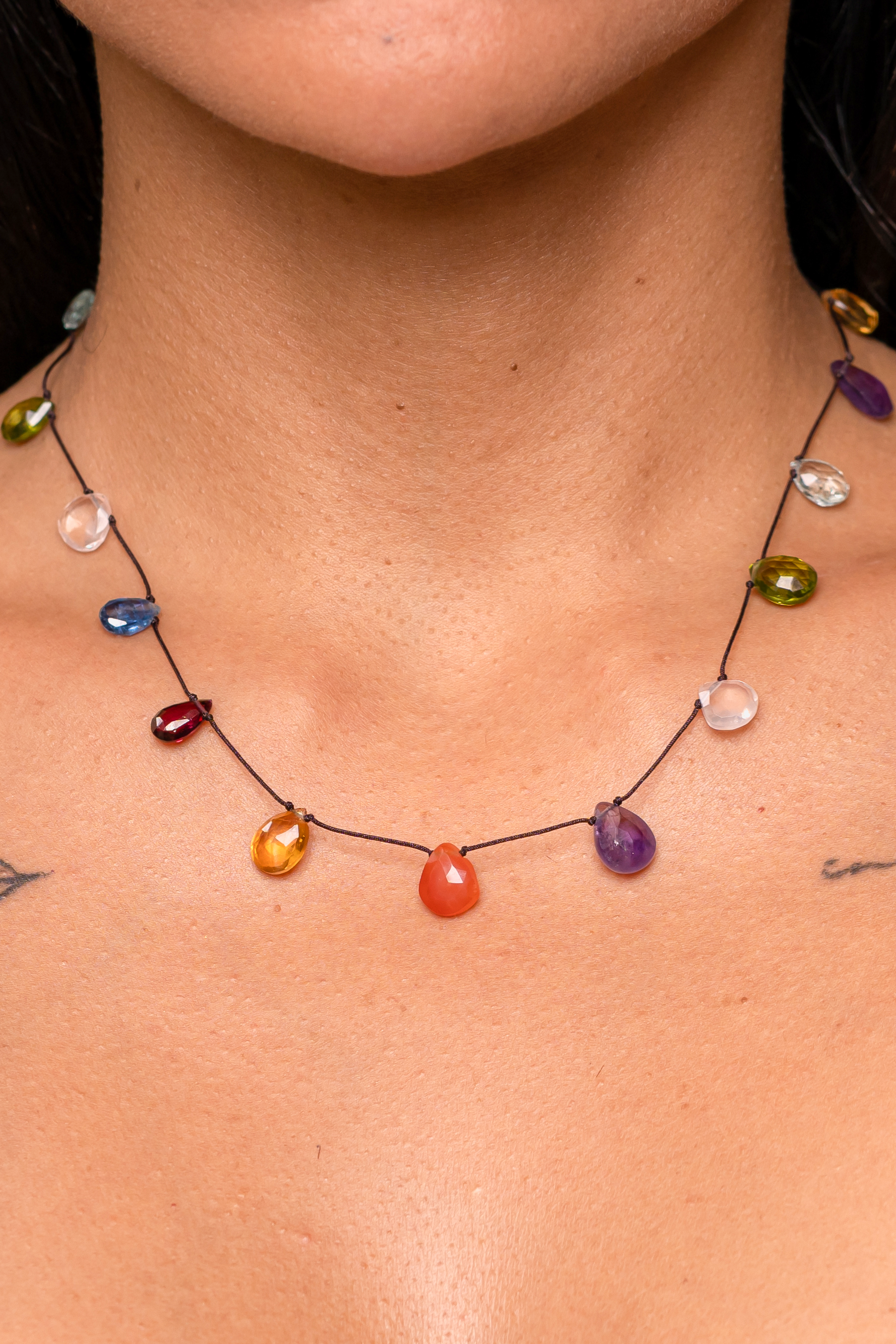 Seven Chakra Drops String Necklace